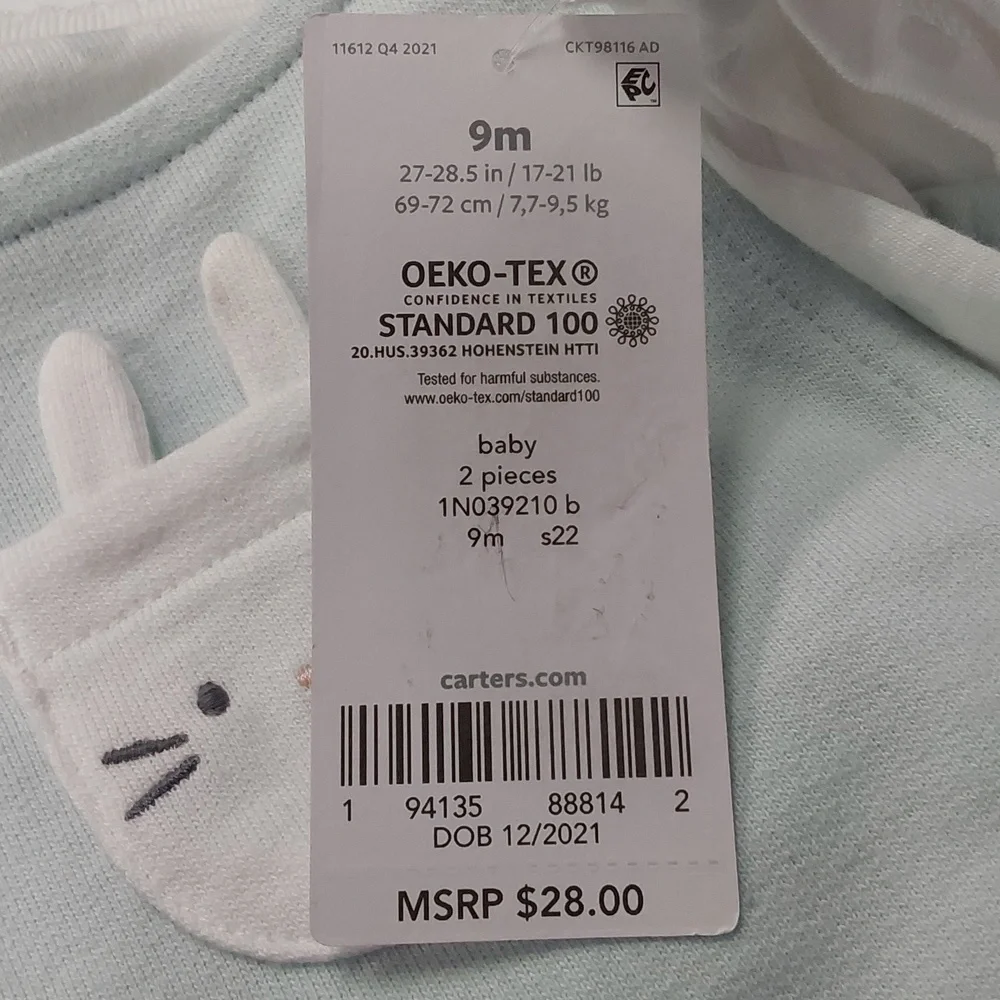 Carters white blue